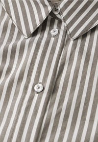 345326 Striped Cotton Shirt Collar Blouse Street One