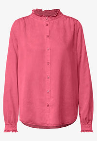 Street One 345981 Washed Tunic Blouse W Frill Detail