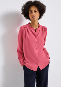 Street One 345981 Washed Tunic Blouse W Frill Detail