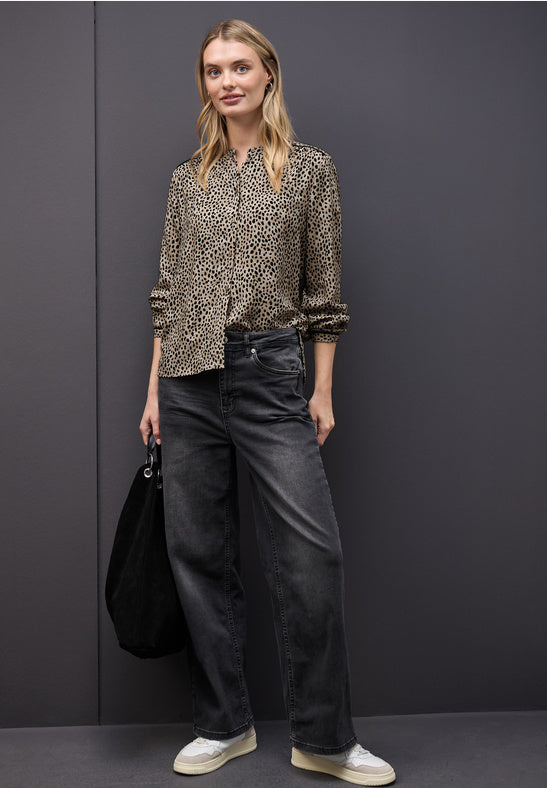 Street One 346114 Buttoned Tunic Blouse W Piping