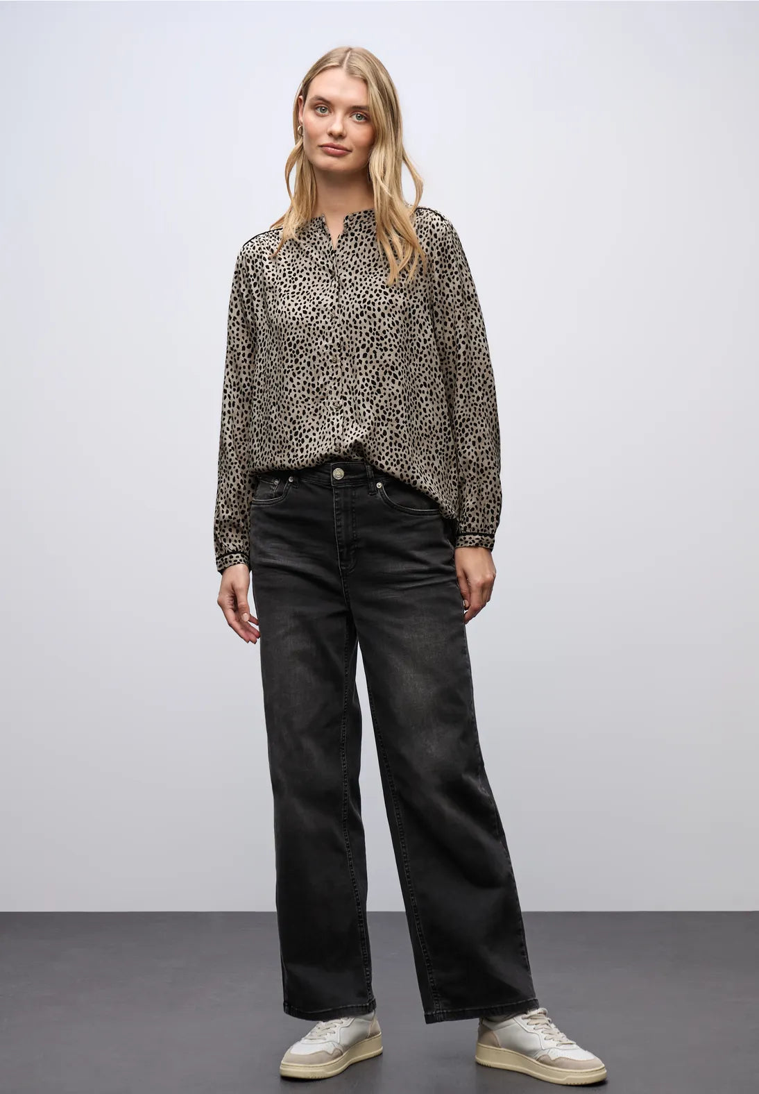 Street One 346114 Buttoned Tunic Blouse W Piping