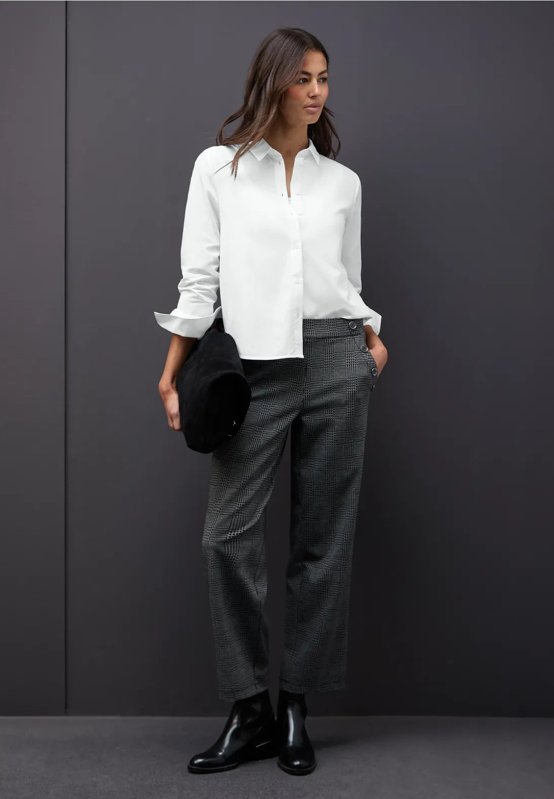 Street One 346162 Buttoned Cotton Shirtcollar Top