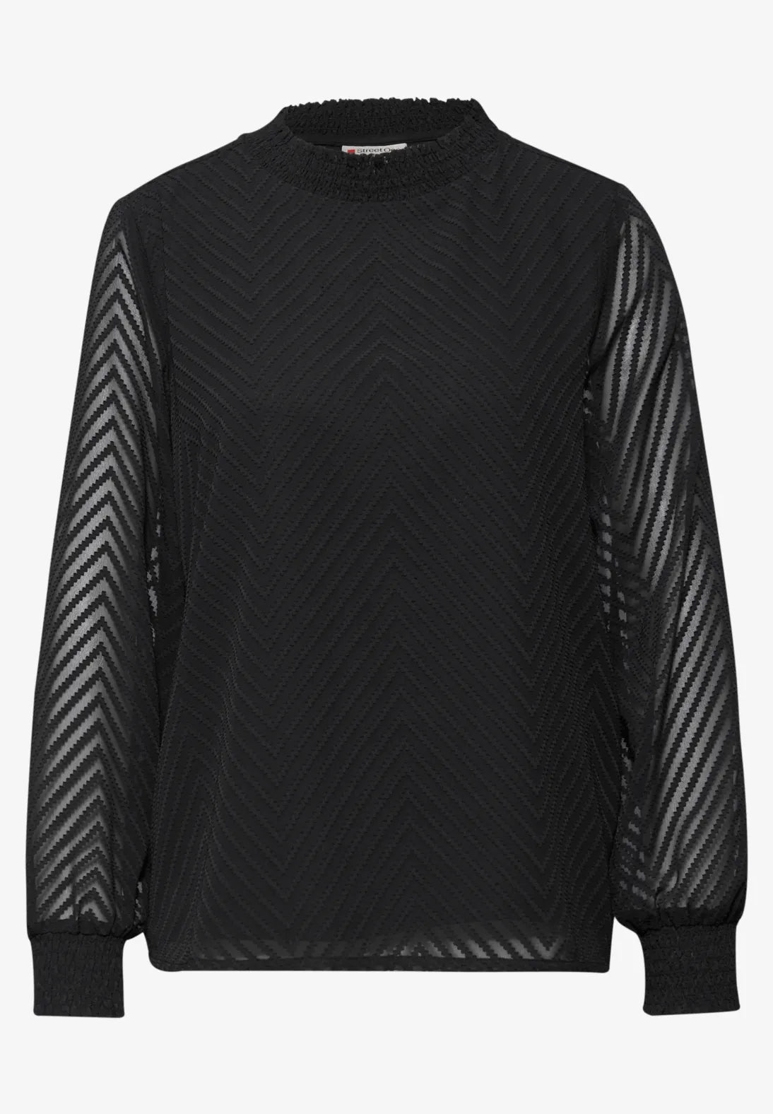 Street One 346169 Dobby Chiffon Blouse W Smok Detail