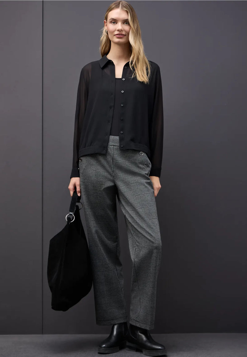 Street One 346171 Chiffon Buttoned Shirtcollar Top