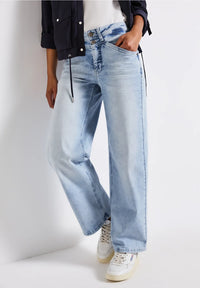Street One 379536 Wide Leg hw bleached wash