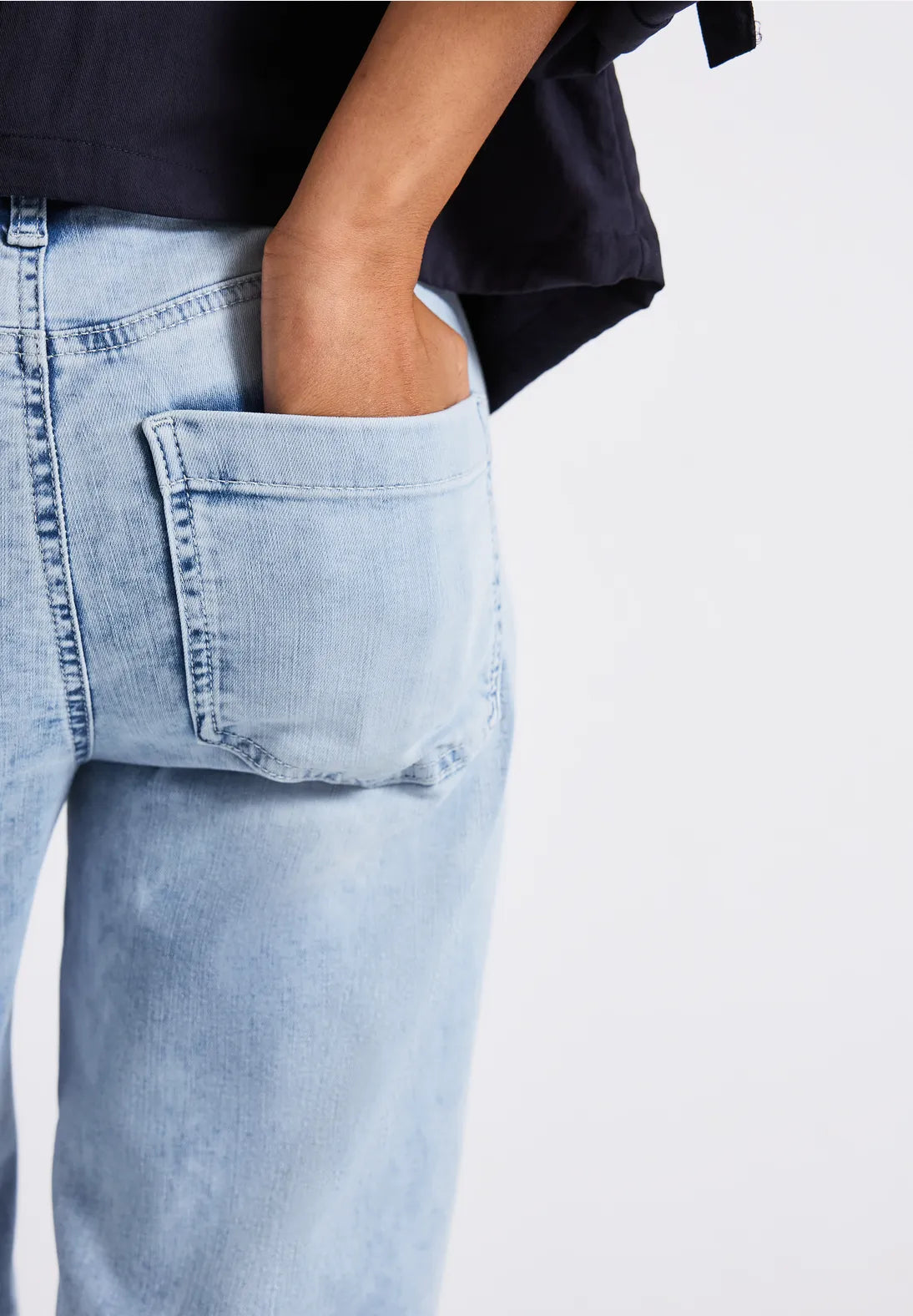 Street One 379536 Wide Leg hw bleached wash