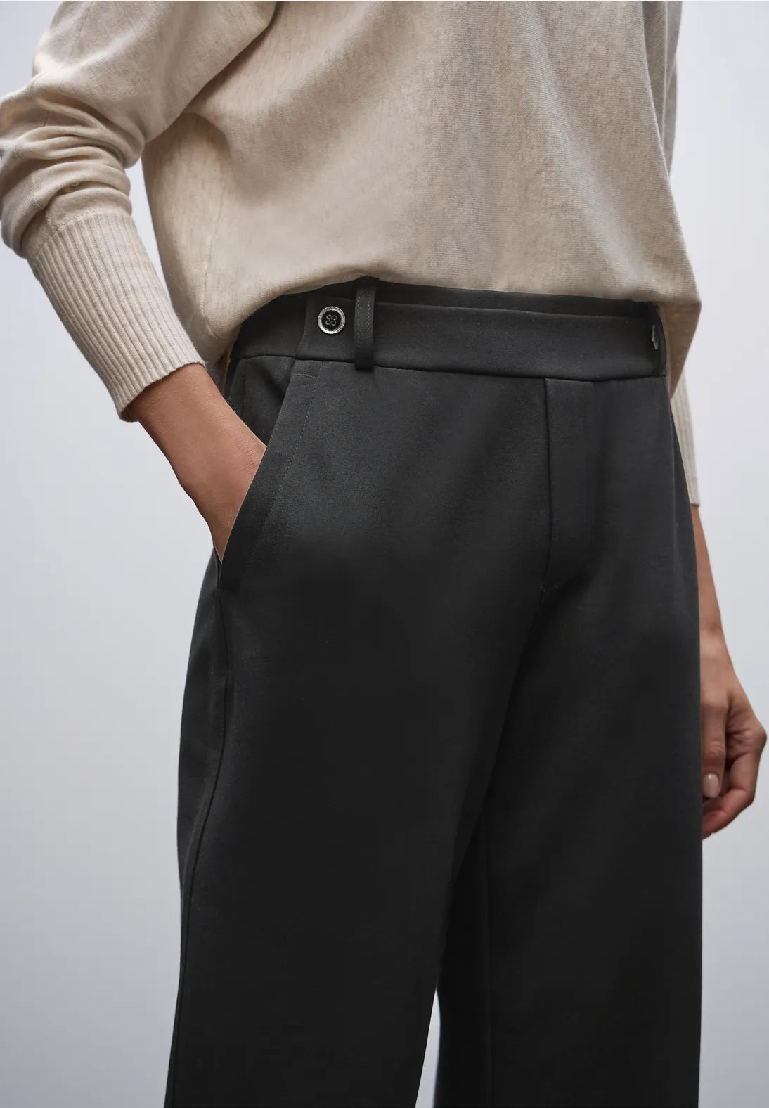 Street One 379658 Straight Leg Belt Button Pant