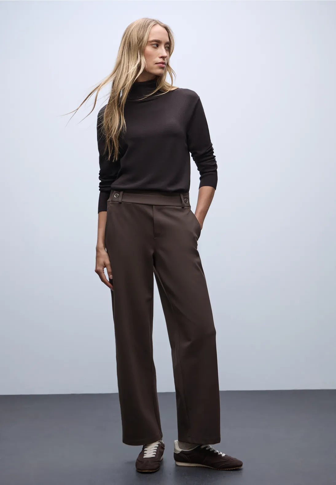 Street One 379658 Straight Leg Belt Button Pant