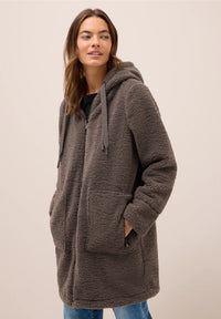 CECIL 101271 Long Teddy Coat with hood