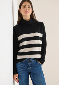 CECIL 303395 Gemütlicher Rollkragenpullover mit Streifen