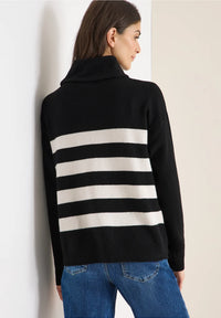 CECIL 303395 Gemütlicher Rollkragenpullover mit Streifen