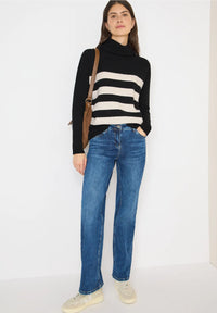 CECIL 303395 Gemütlicher Rollkragenpullover mit Streifen