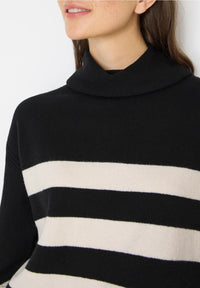 CECIL 303395 Gemütlicher Rollkragenpullover mit Streifen