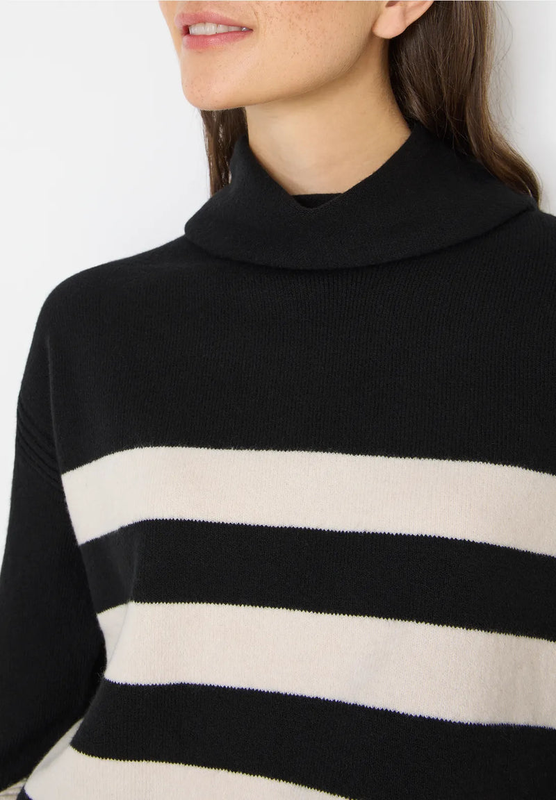 CECIL 303395 Gemütlicher Rollkragenpullover mit Streifen