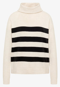 CECIL 303395 Gemütlicher Rollkragenpullover mit Streifen