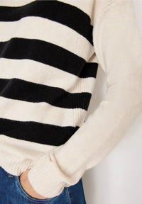 CECIL 303395 Gemütlicher Rollkragenpullover mit Streifen