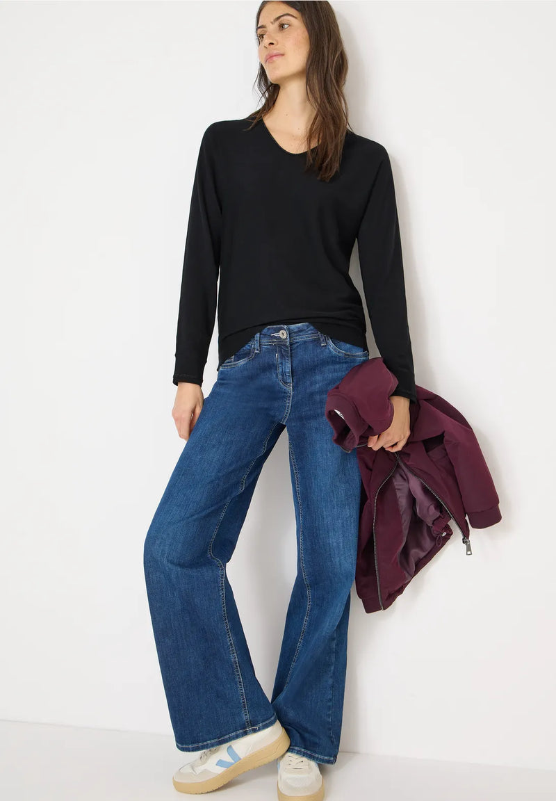 CECIL 303646 V-Neck Dolman Lurex Detail