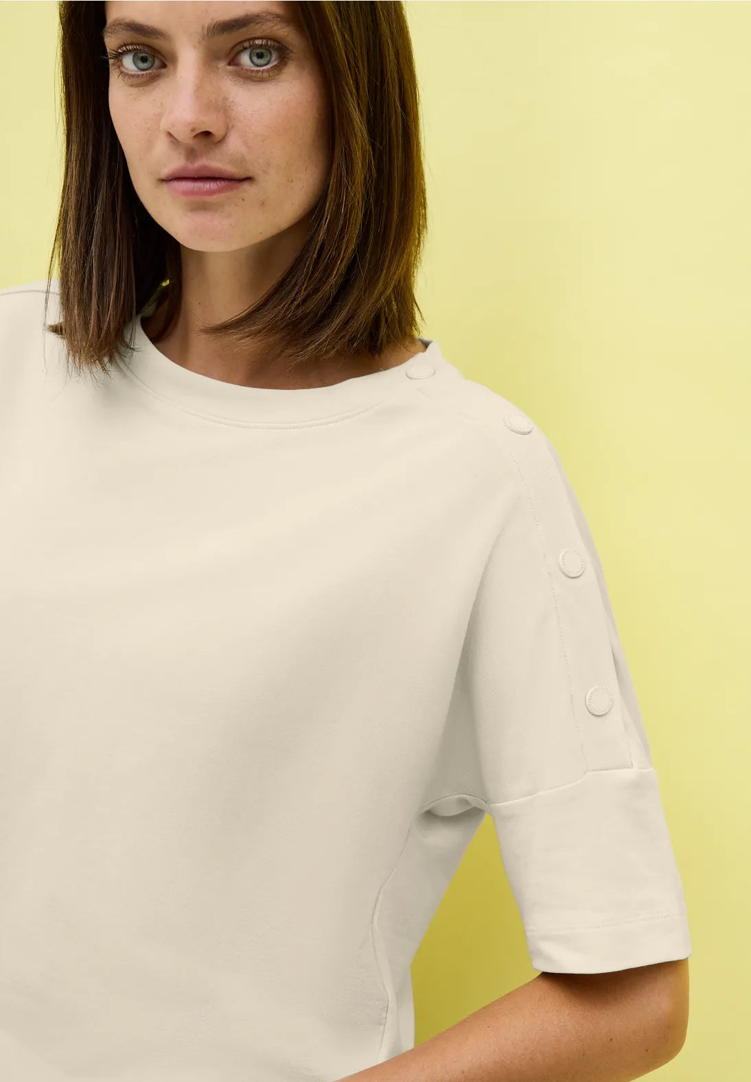 CECIL 323717 Solid T-Shirt With Buttons