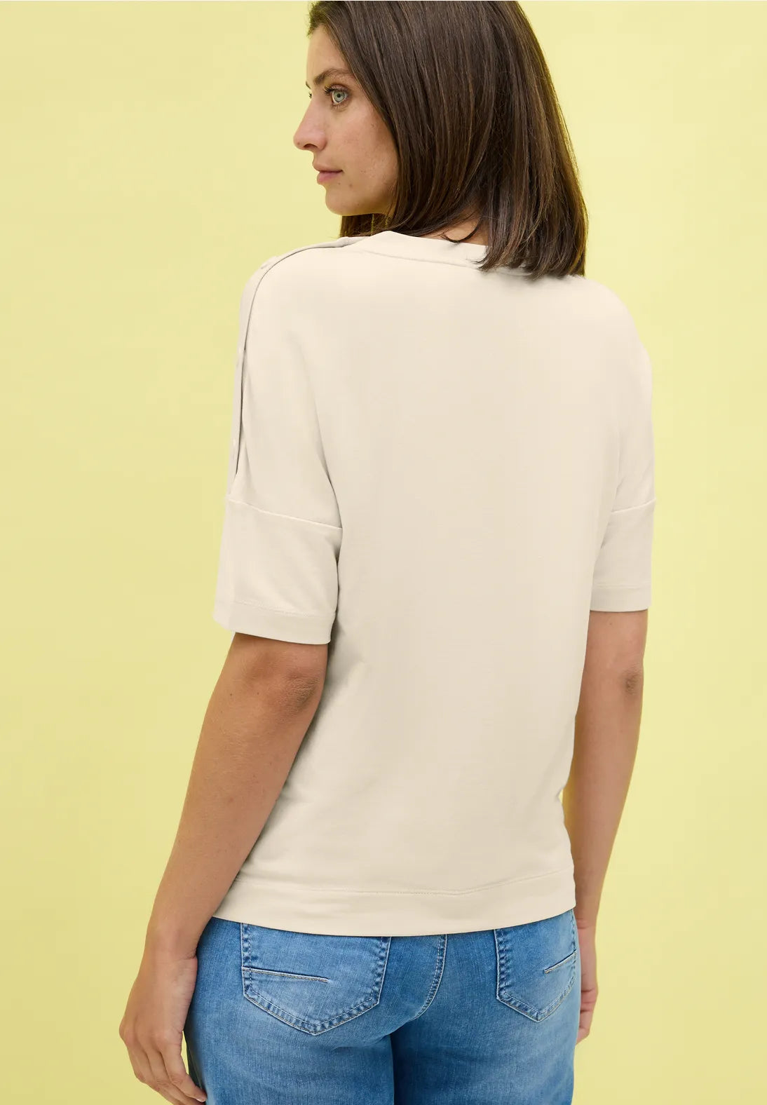 CECIL 323717 Solid T-Shirt With Buttons