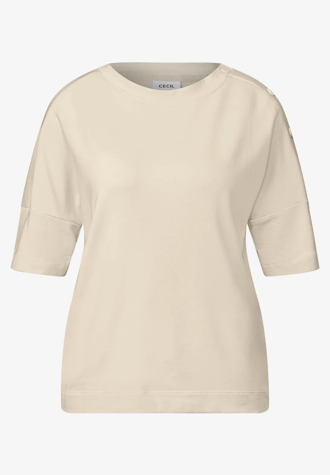 CECIL 323717 Solid T-Shirt With Buttons