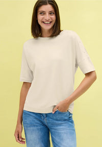 CECIL 323717 Solid T-Shirt With Buttons