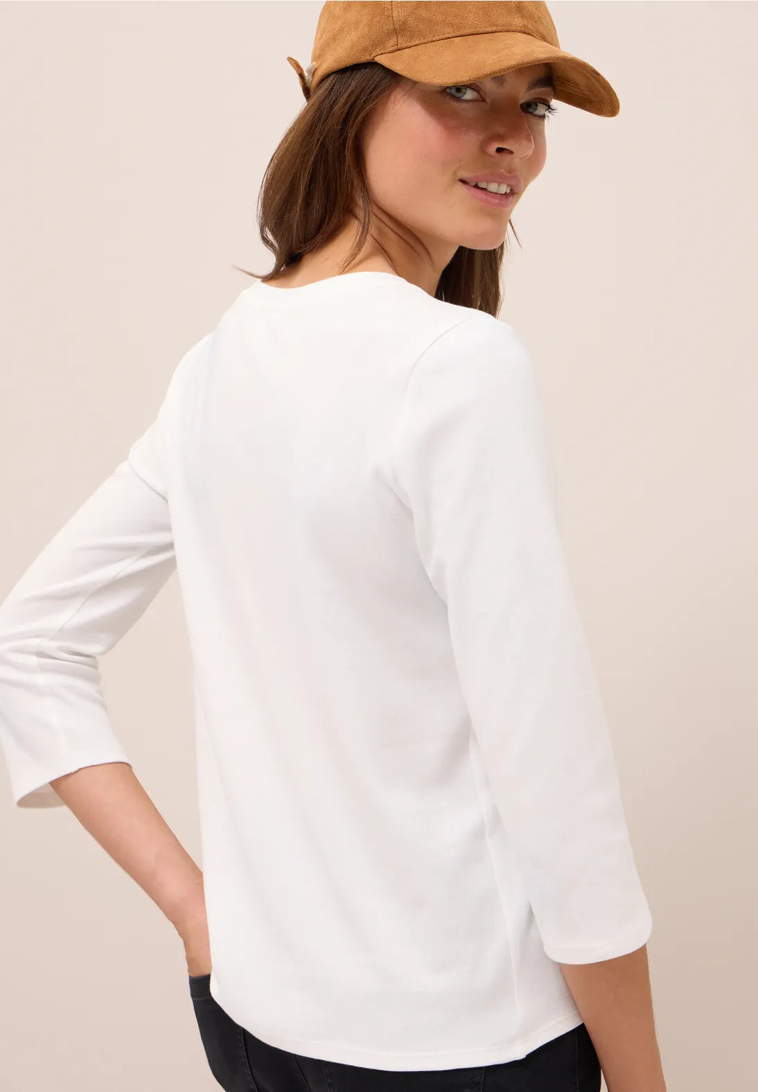 CECIL 323865 Essential T-Shirt mit V-Ausschnitt