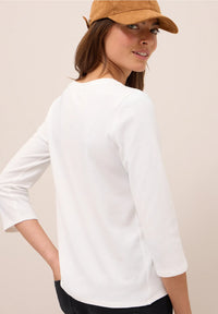 CECIL 323865 Essential T-Shirt mit V-Ausschnitt