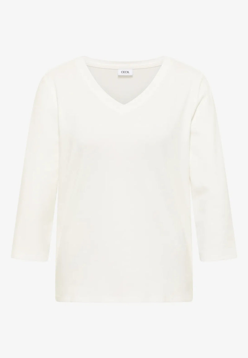 CECIL 323865 Essential T-Shirt mit V-Ausschnitt