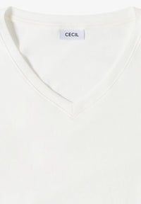 CECIL 323865 Essential T-Shirt mit V-Ausschnitt