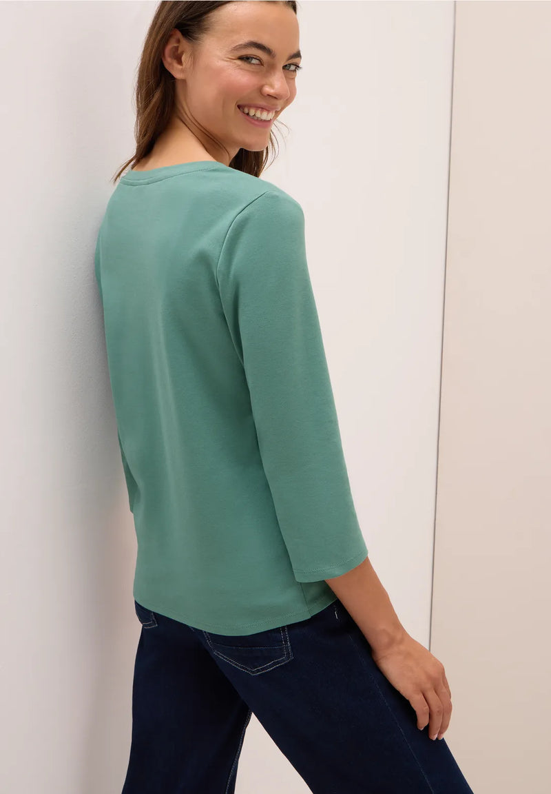 CECIL 323865 Essential T-Shirt mit V-Ausschnitt