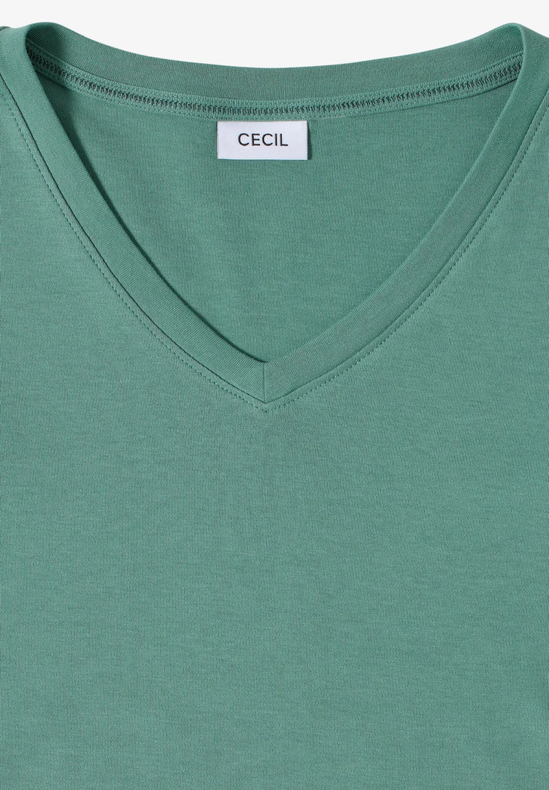 CECIL 323865 Essential T-Shirt mit V-Ausschnitt