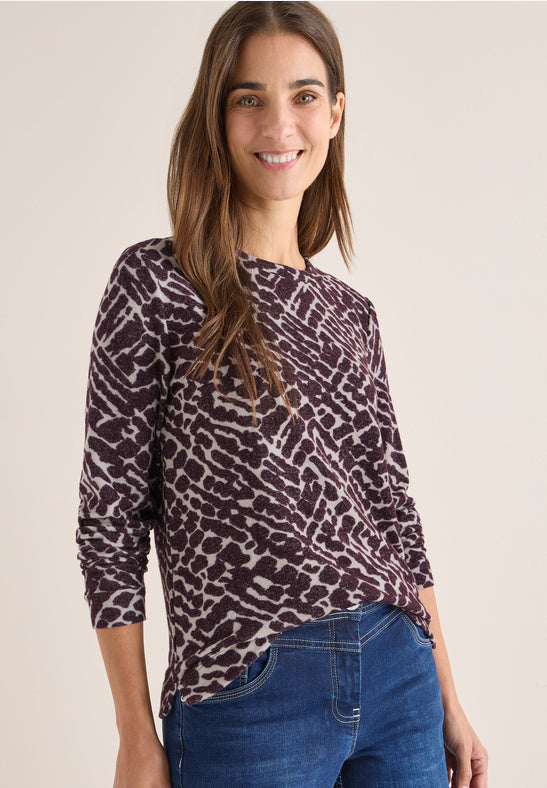 CECIL 324148 Cosy Melange Aop T-Shirt