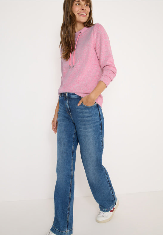 CECIL 324153 Melange Rib Funnel Neck