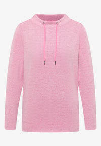 CECIL 324153 Melange Rib Funnel Neck