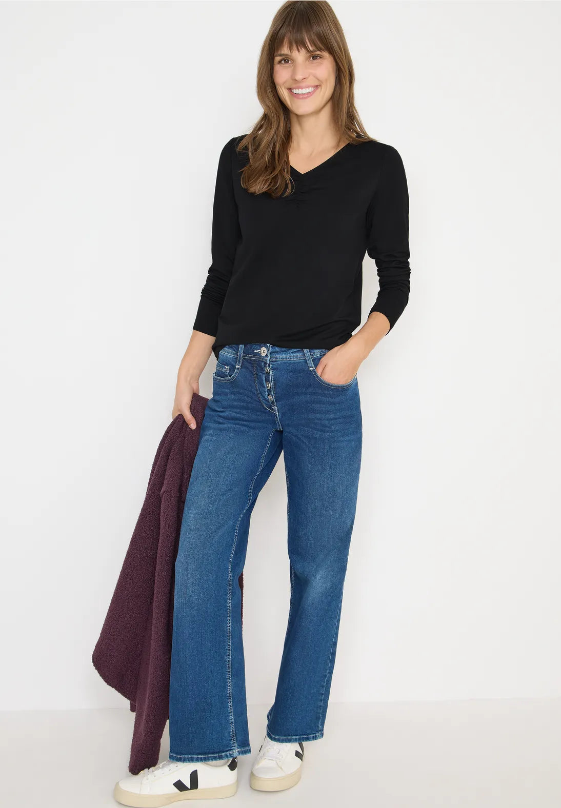 CECIL 324253 Basic Shirt With Gathering