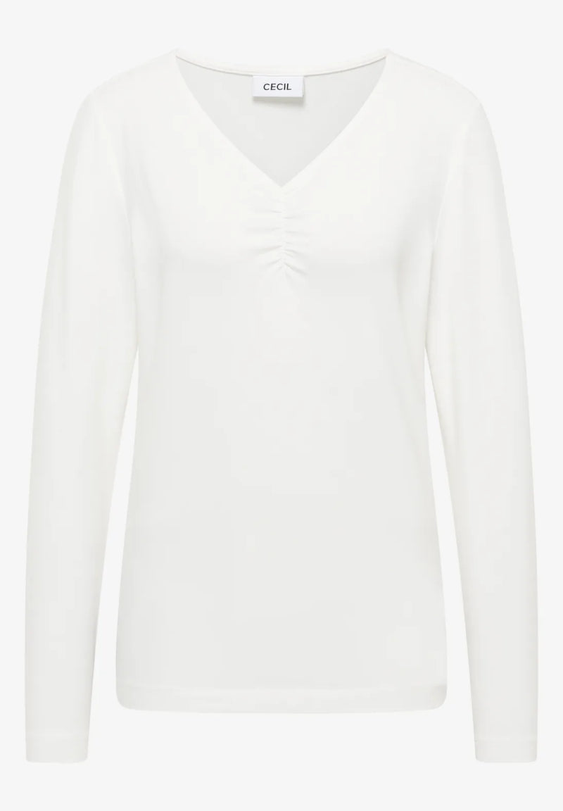 CECIL 324253 Basic Shirt With Gathering