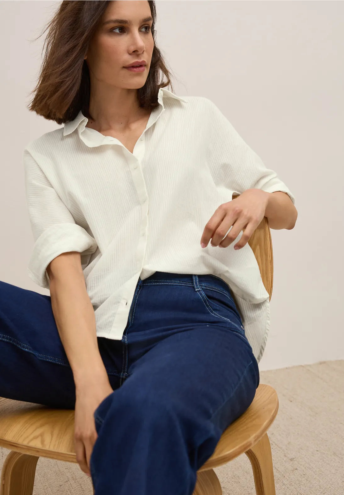 CECIL 345829 Solid Stripe Blouse