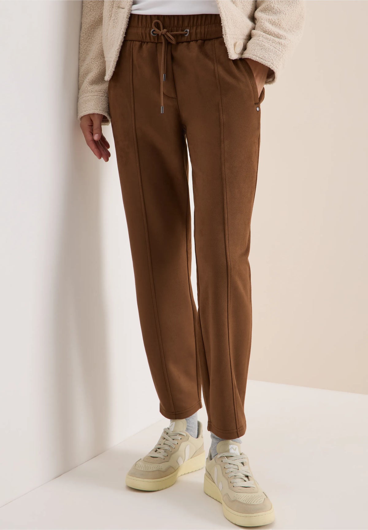 CECIL 380042 Tracey Suede Look Trouser
