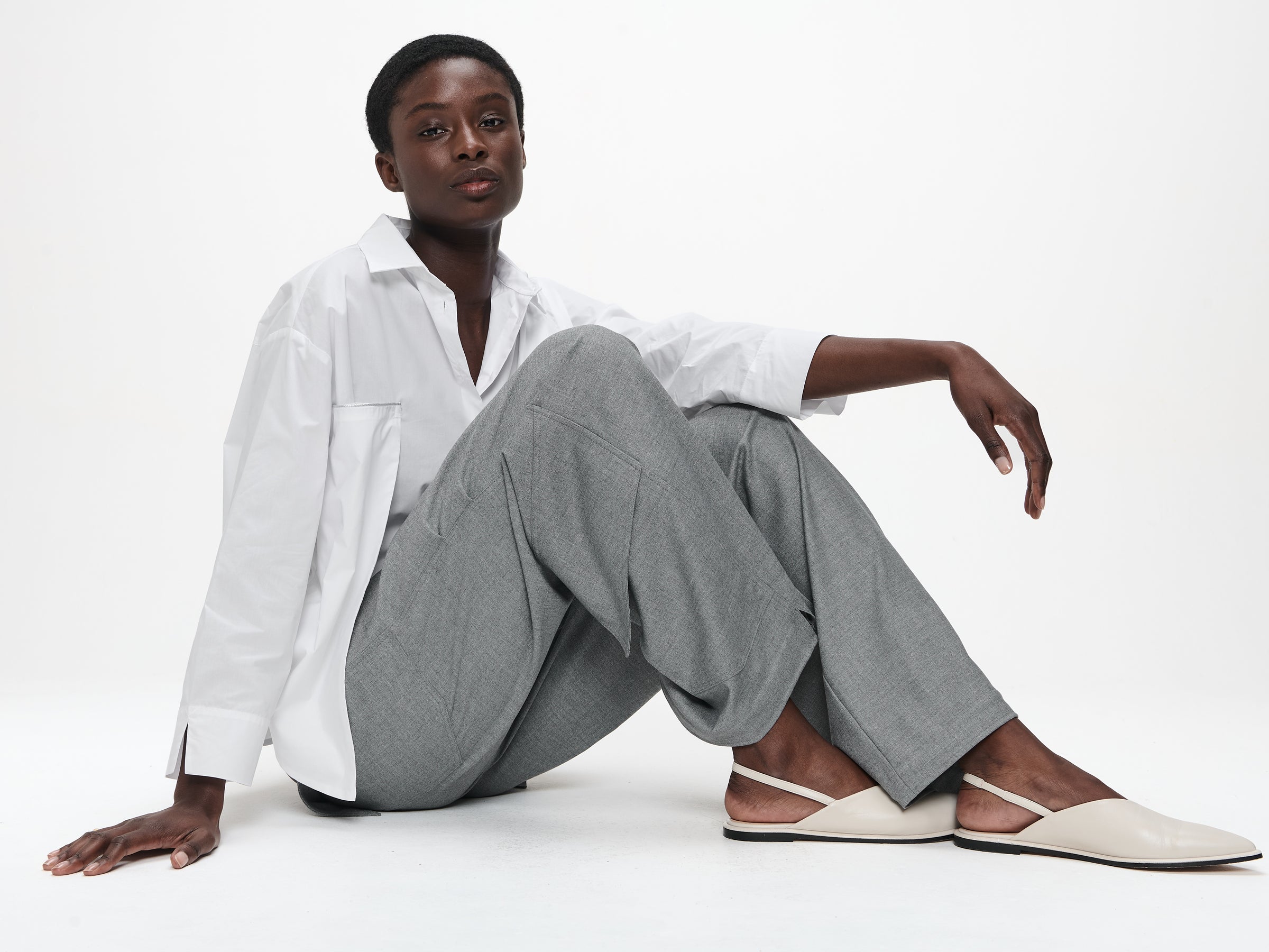 Jane Lushka BDC S257Limone Limone studio poplin blouse