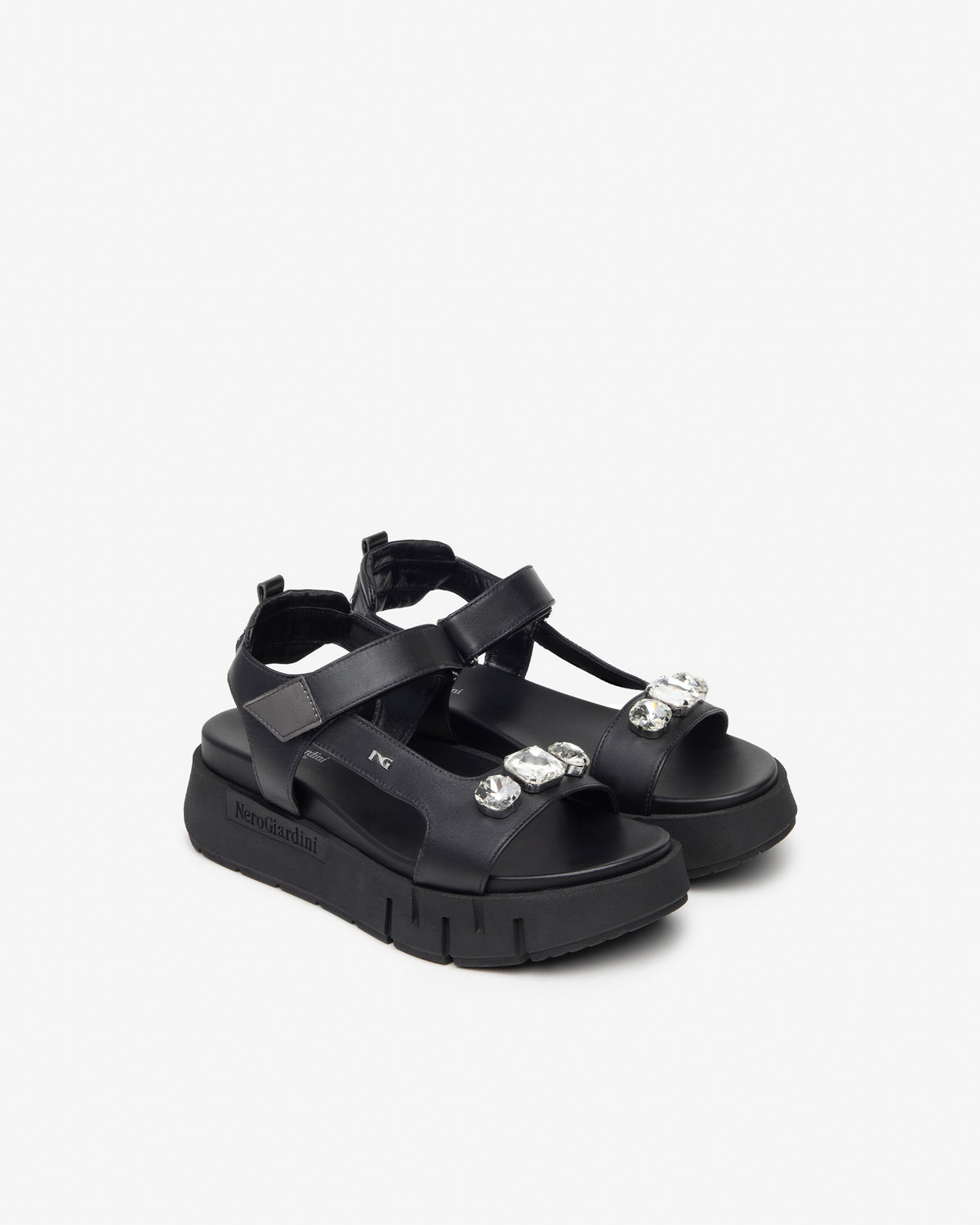410707D BLACK NeroGiardini Platform Sandal