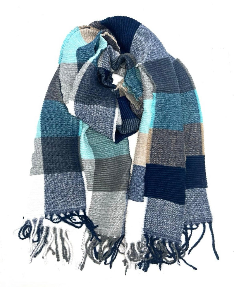 BEST OF IRISH GS25106 Crinkle Check Scarf & Pom Pom Hat Giftset