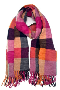 BEST OF IRISH GS25106 Crinkle Check Scarf & Pom Pom Hat Giftset