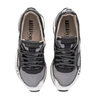 Andiafora Hoty Cracked Silver Ladies leather Shoes With Rubber Soles