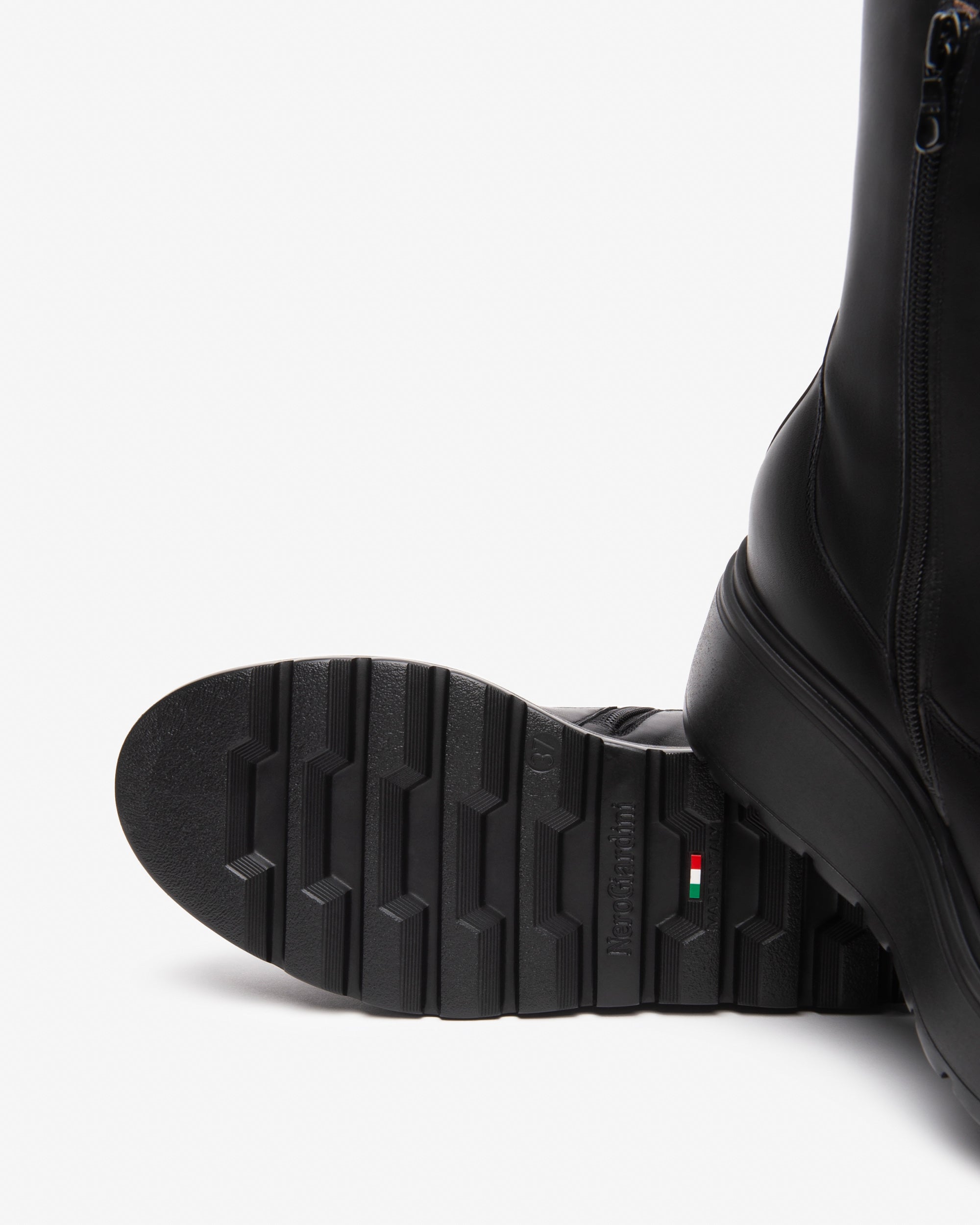 NeroGiardini I514901D Leather and Fabric Platform Ankle Boots