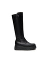 NeroGiardini I514902D Leather and Technical Fabric Platform Boots