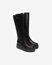 NeroGiardini I514902D Leather and Technical Fabric Platform Boots