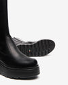 NeroGiardini I514902D Leather and Technical Fabric Platform Boots