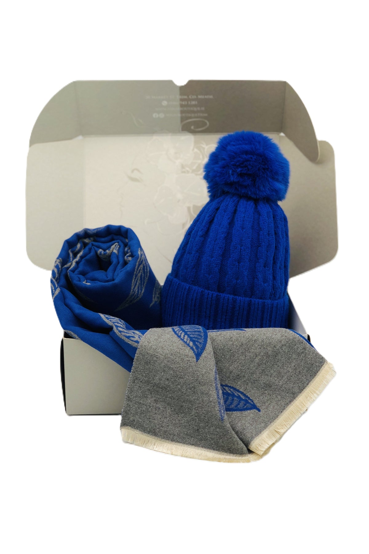 BEST OF IRISH GS25102 Reversable Pashmina Pom Pom Hat Gift Set