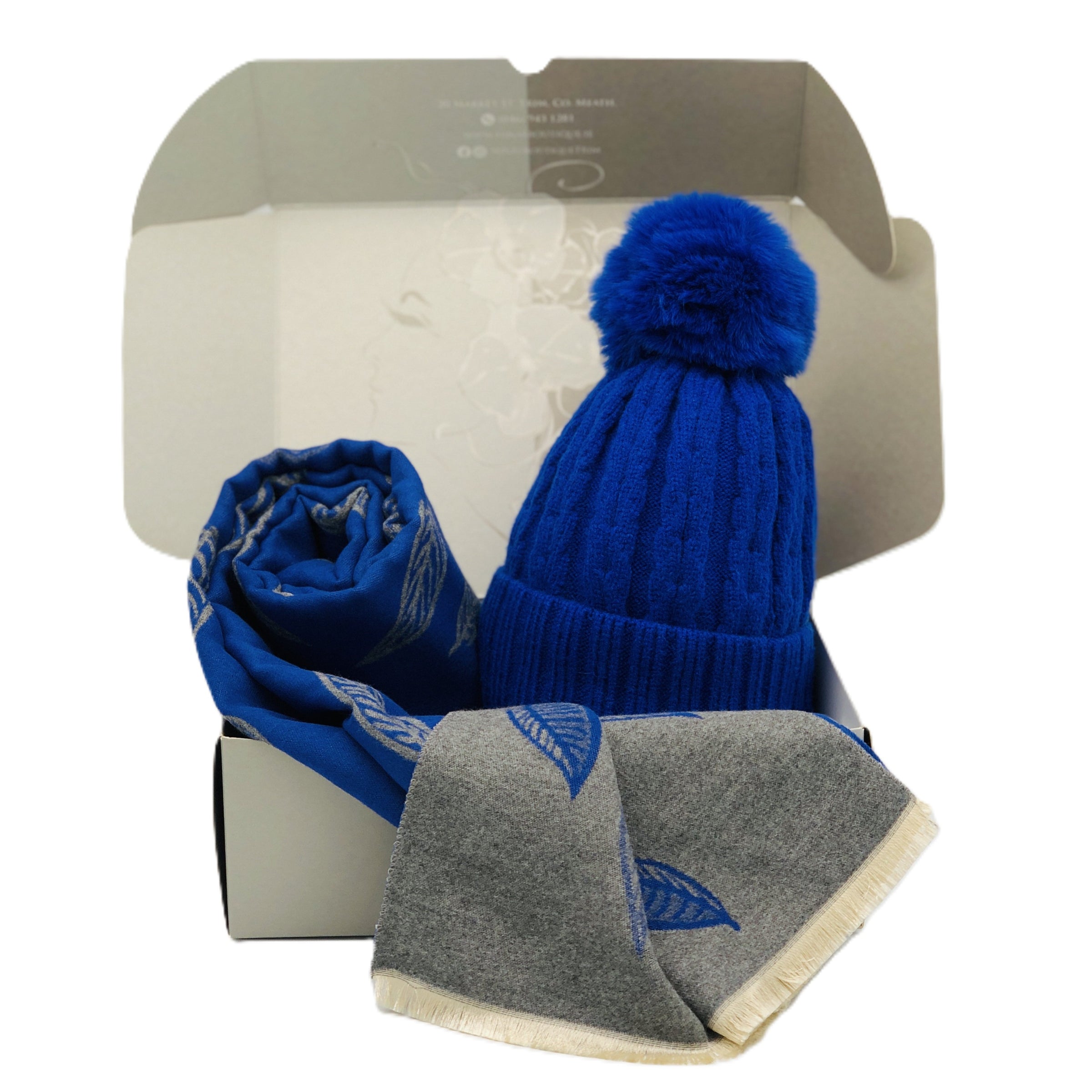 BEST OF IRISH GS25102 Reversable Pashmina Pom Pom Hat Gift Set