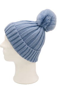 BEST OF IRISH GS25106 Crinkle Check Scarf & Pom Pom Hat Giftset